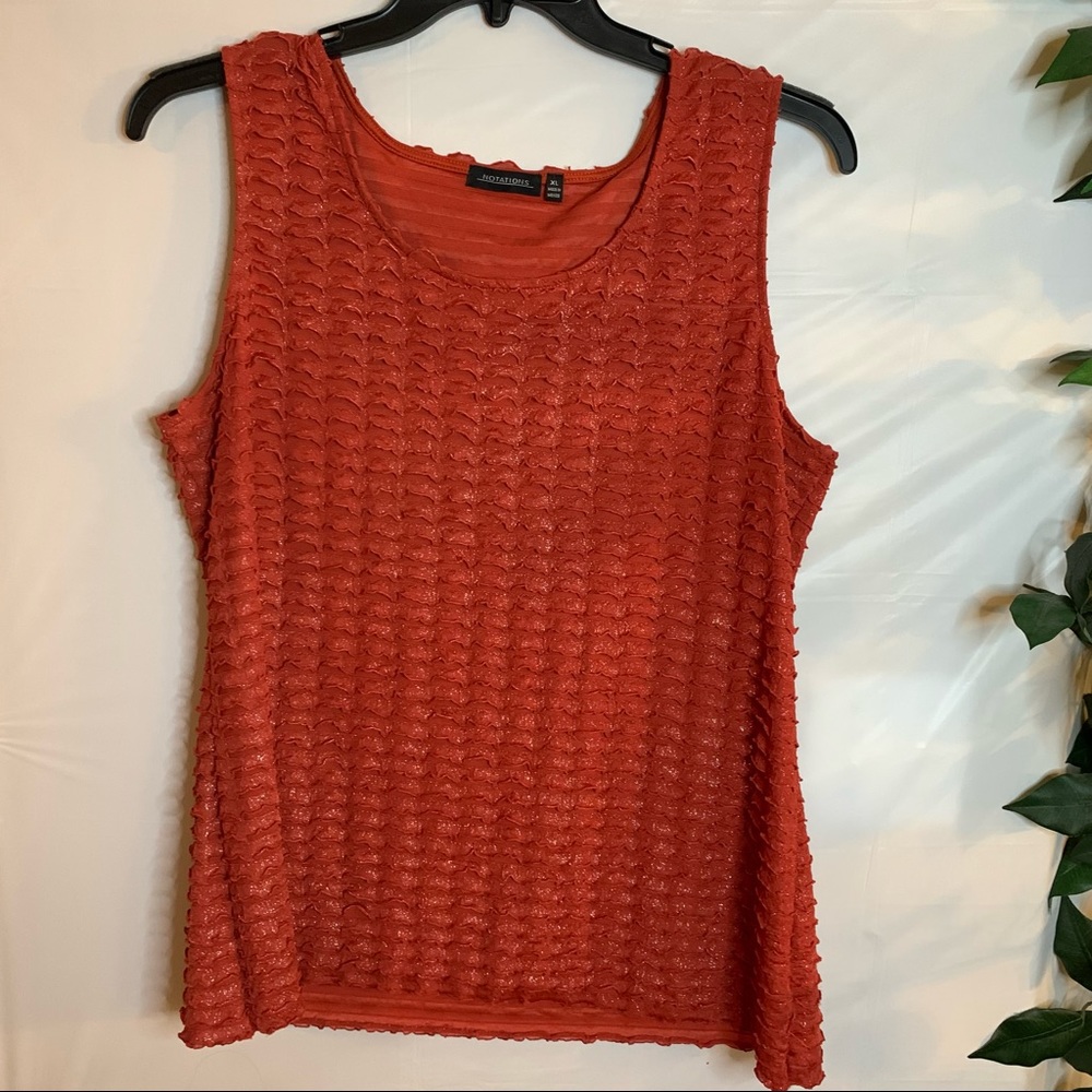 Notations Sleeveless, Textured Blouse